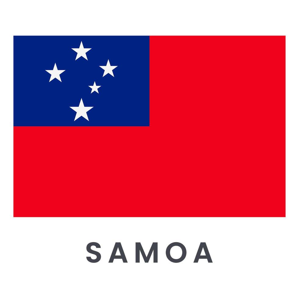 flagga av samoa vektor illustration isolerat på vit bakgrund.