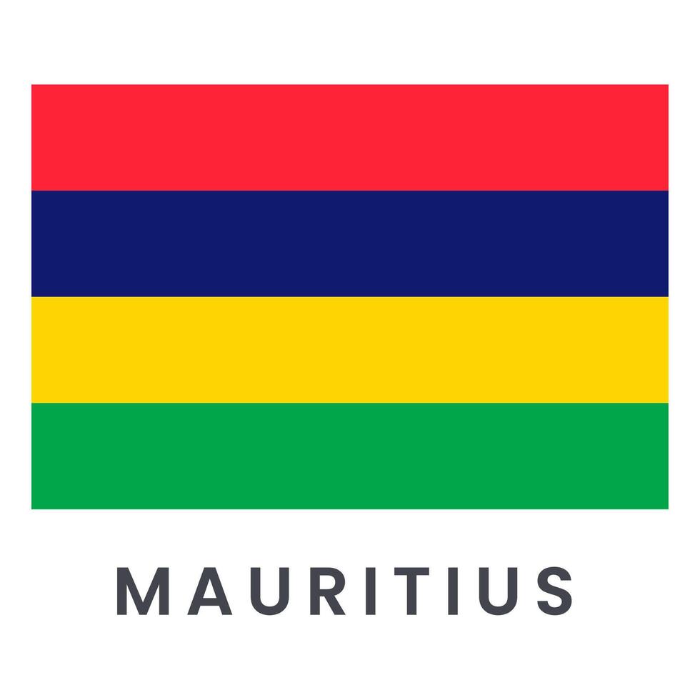 Vektor Mauritius Flagge isoliert auf Weiß Hintergrund.