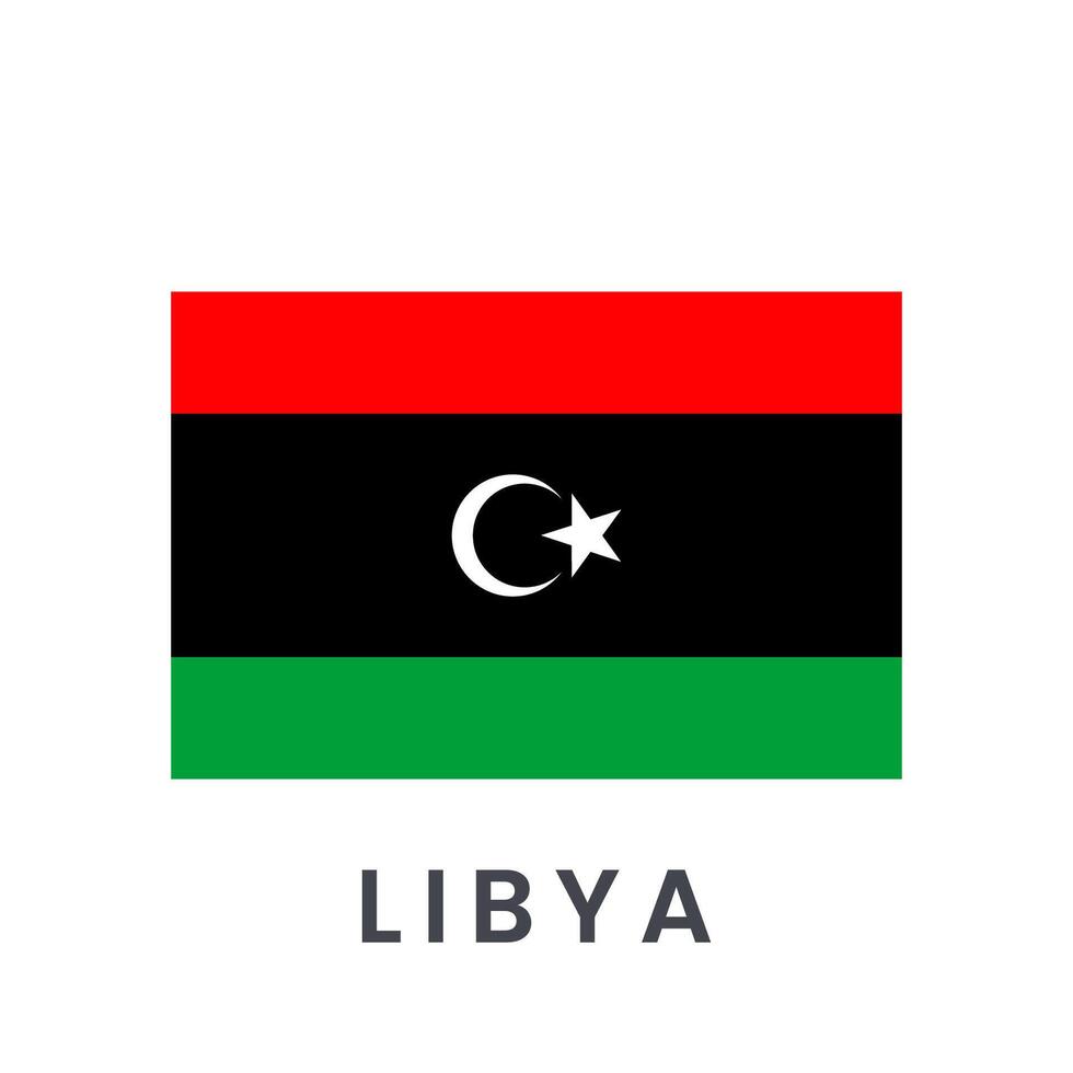 de nationell flagga av libyen vektor illustration isolerat på vit bakgrund.