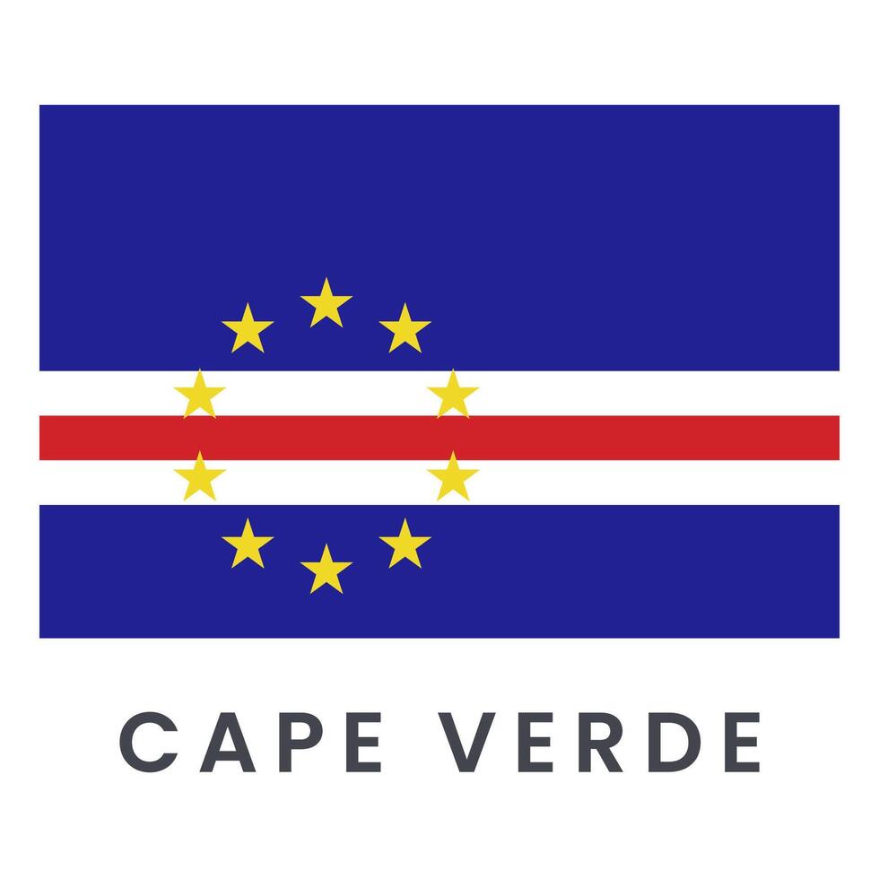 cape verde flagga isolerat på vit bakgrund. vektor