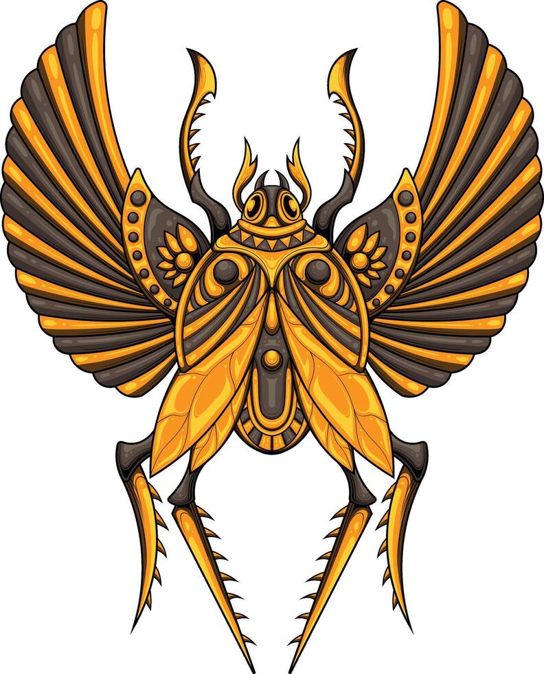 Vektor Illustration von Käfer Skarabäus Ägypten