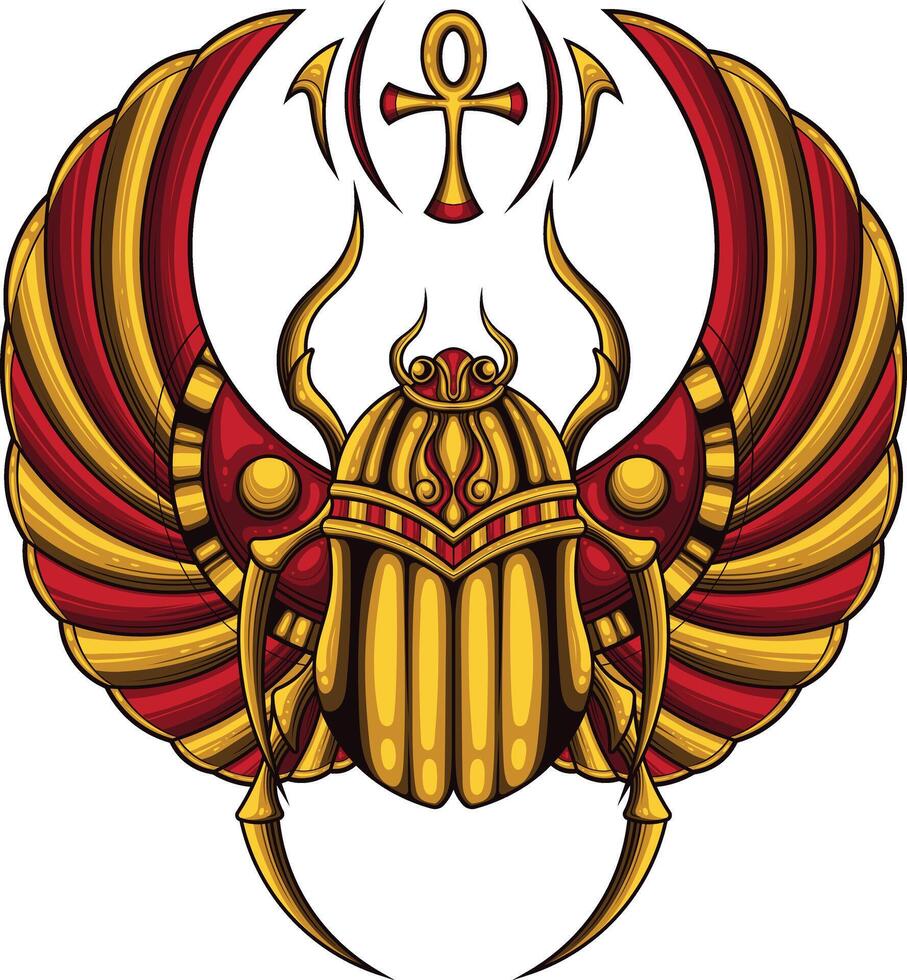 Vektor Illustration von Käfer Skarabäus Ägypten
