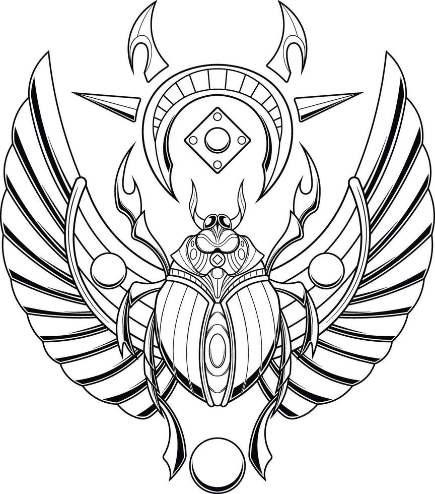 vektor illustration av skalbagge scarab egypten