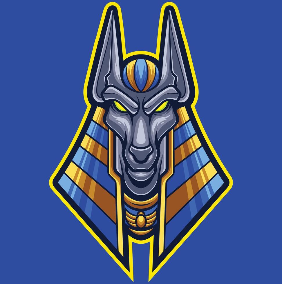 vektor anubis egyptisk Gud maskot logotyp mall