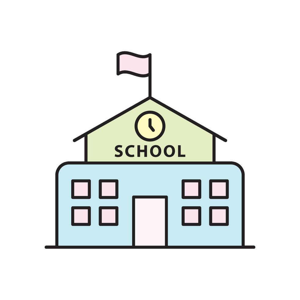 Schule Gebäude Symbol Vektor Design Vorlagen einfach und modern