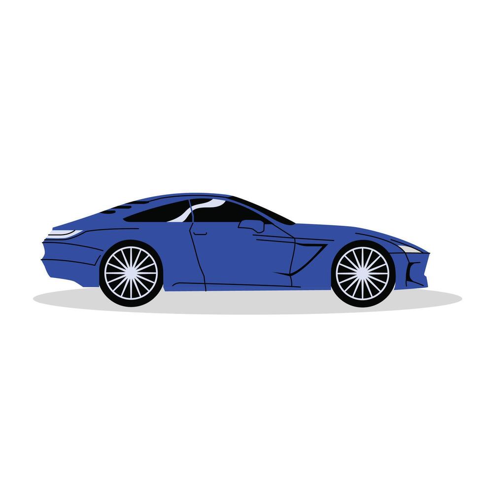 Blau Sport Auto eben Stil Element vektor