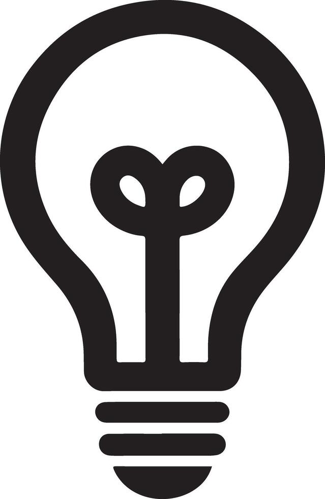 minimal Glödlampa logotyp logotyp ikon, platt symbol, svart Färg silhuett, vit bakgrund vektor