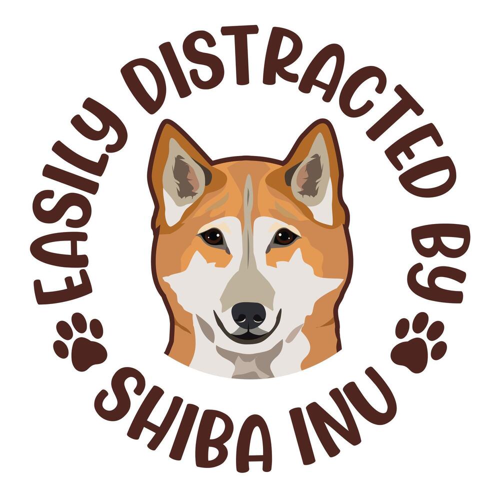 lätt förvirrad förbi shiba inu hund t-shirt design proffs vektor