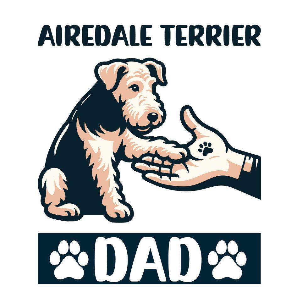 airedale terrier pappa typografi t-shirt design illustration vektor