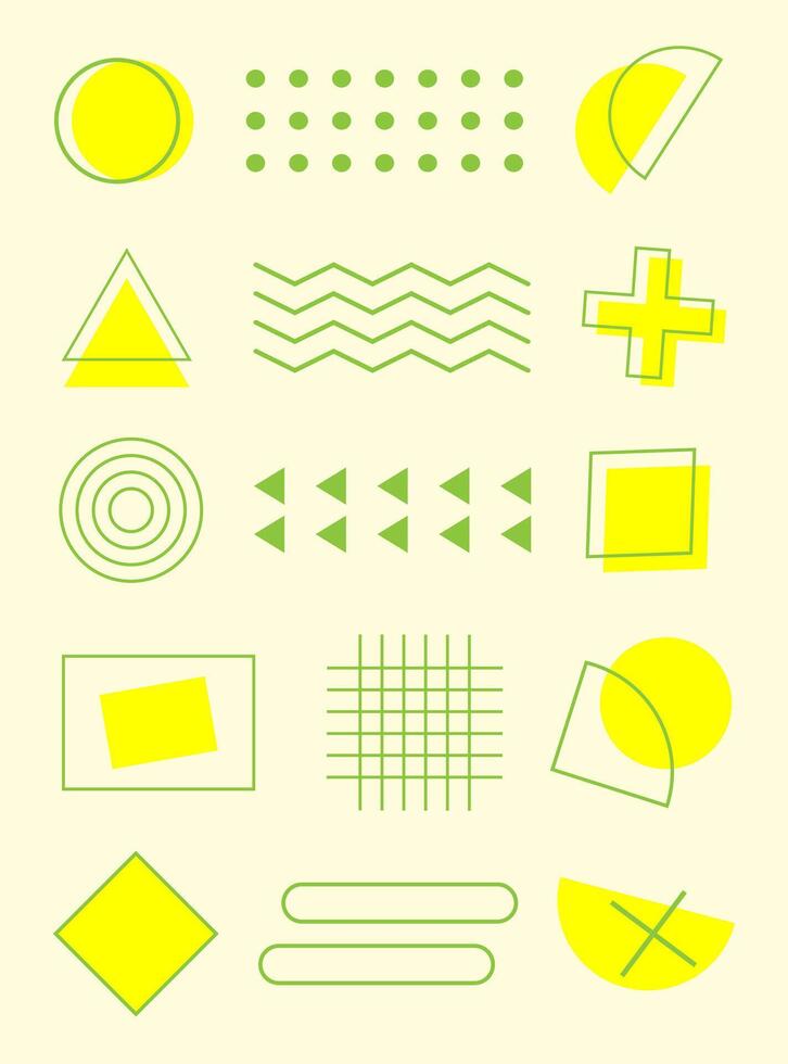 abstrakt Memphis geometrisch Formen Hintergrund Vorlage vektor