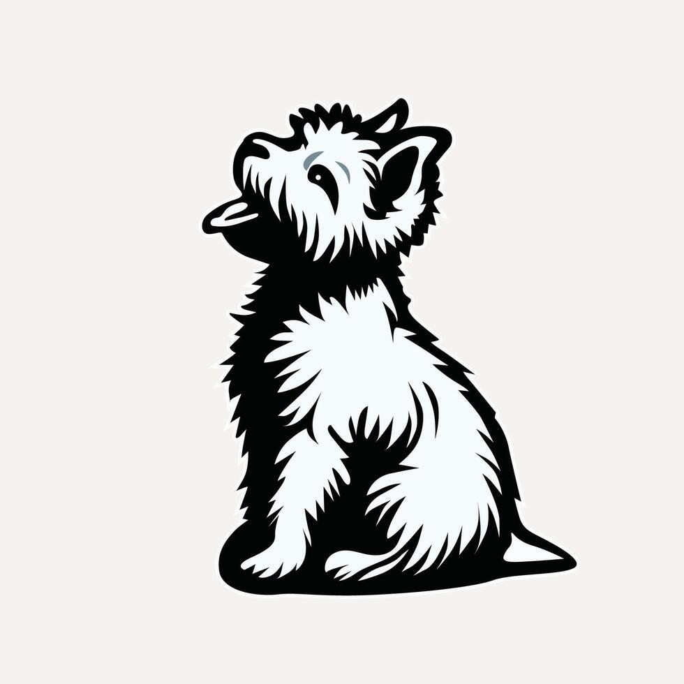 ai generiert Steinhaufen Terrier Hund Illustration Vektor