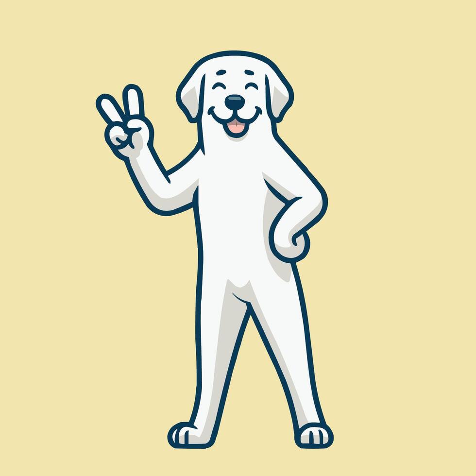 ai generiert kuvasz Hund Frieden Geste Illustration vektor