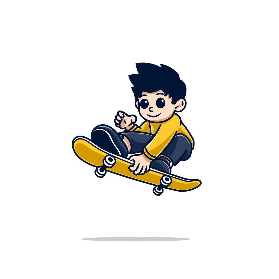 Junge spielen Skateboard 7 vektor