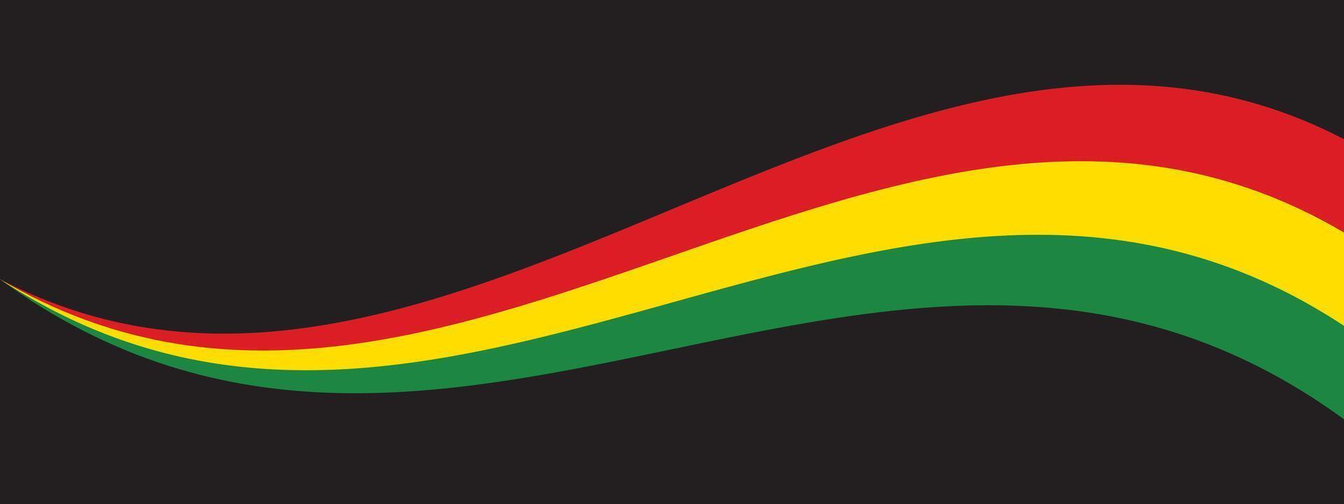 Rot, Gelb und Grün farbig Hintergrund wie das Farben von schwarz Geschichte Monat Flagge. eben Design Illustration. vektor