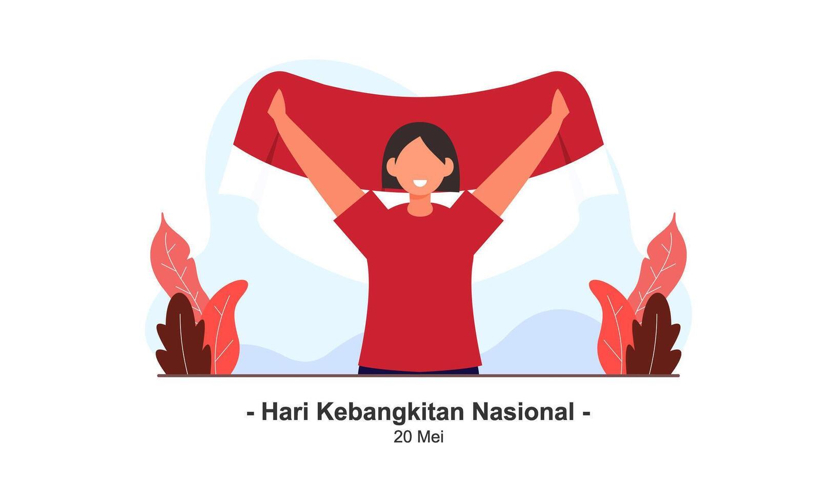 hari kebangkitan nasional 20 maj. översättning Maj 20, nationell uppvaknande dag av indonesien vektor