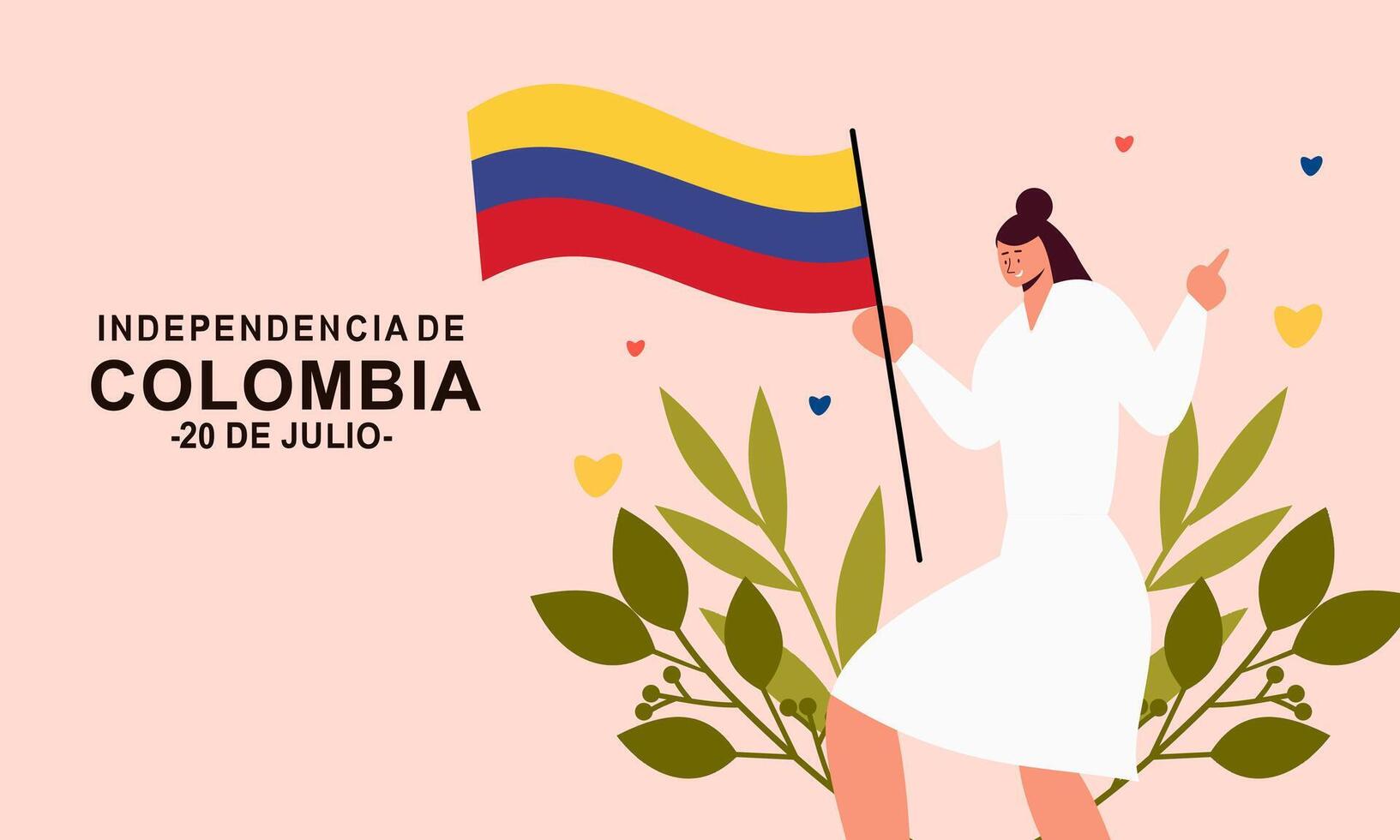 colombianska oberoende dag firande. juli 20. vektor illustration