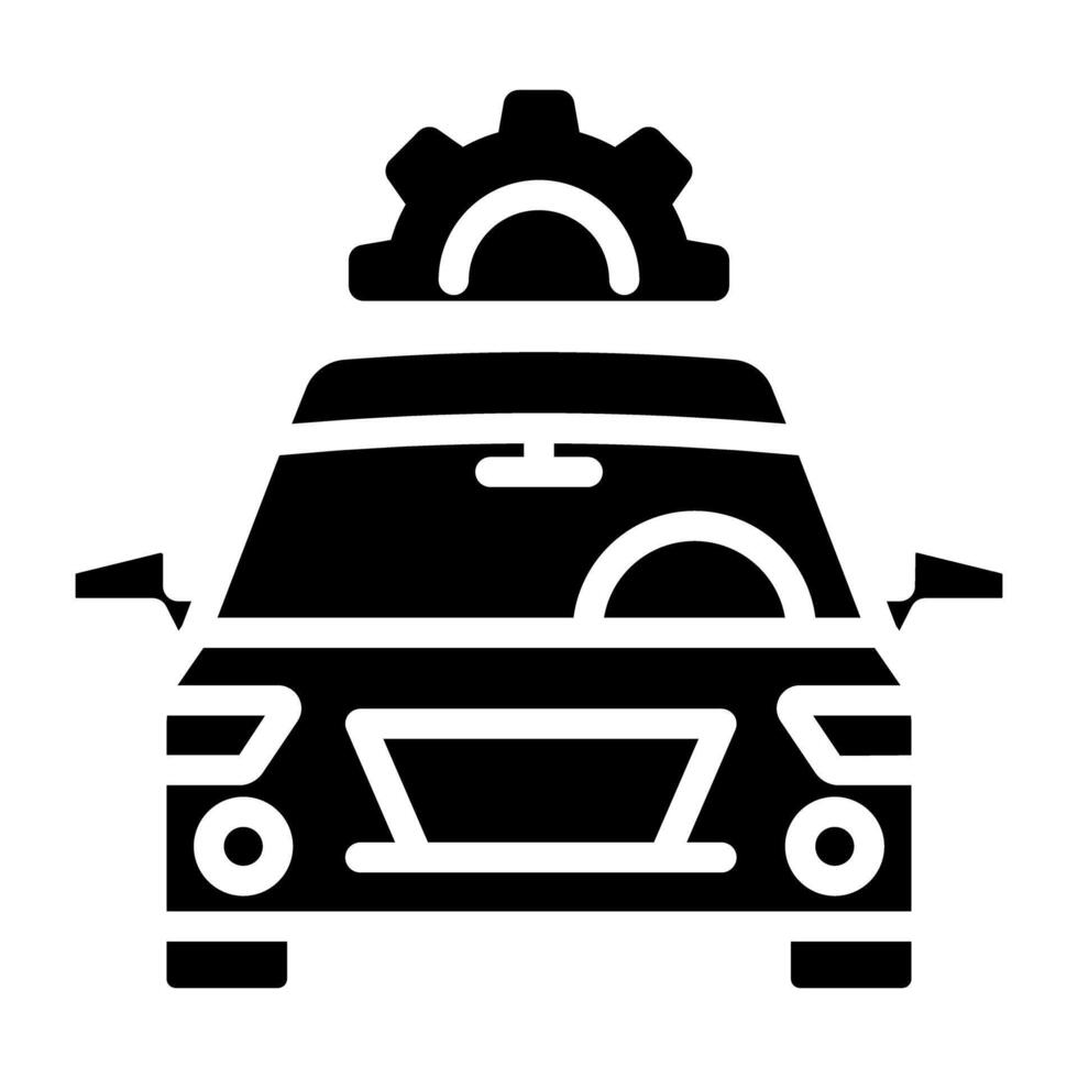 kugghjul med bil, bil service ikon vektor
