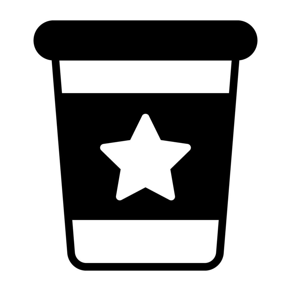trendig design ikon av hämtmat kopp vektor