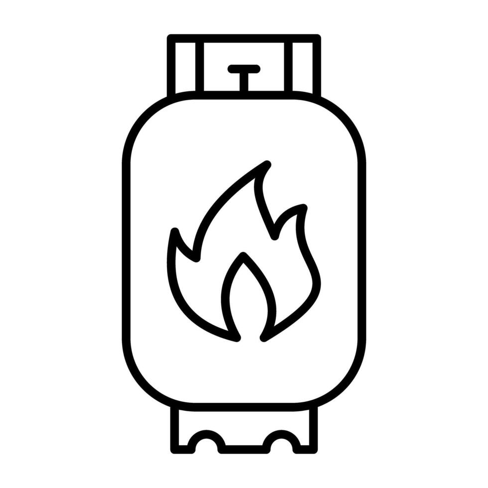 en linjär design, ikon av cylinder gas vektor