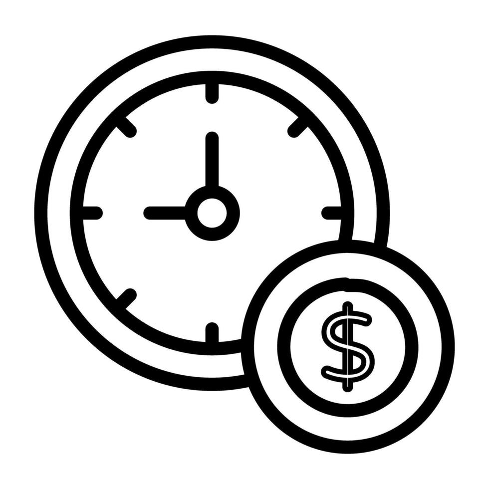Zeit ist Geld Symbol im modern Design, Uhr mit Dollar vektor