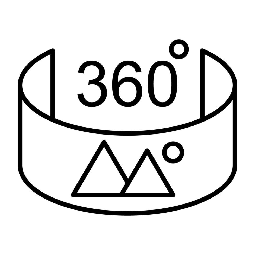 en platt design ikon av 360 grad Foto vektor