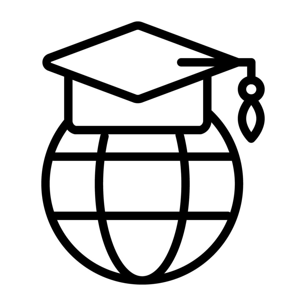 Globus mit Doktorhut, Symbol von global Bildung vektor