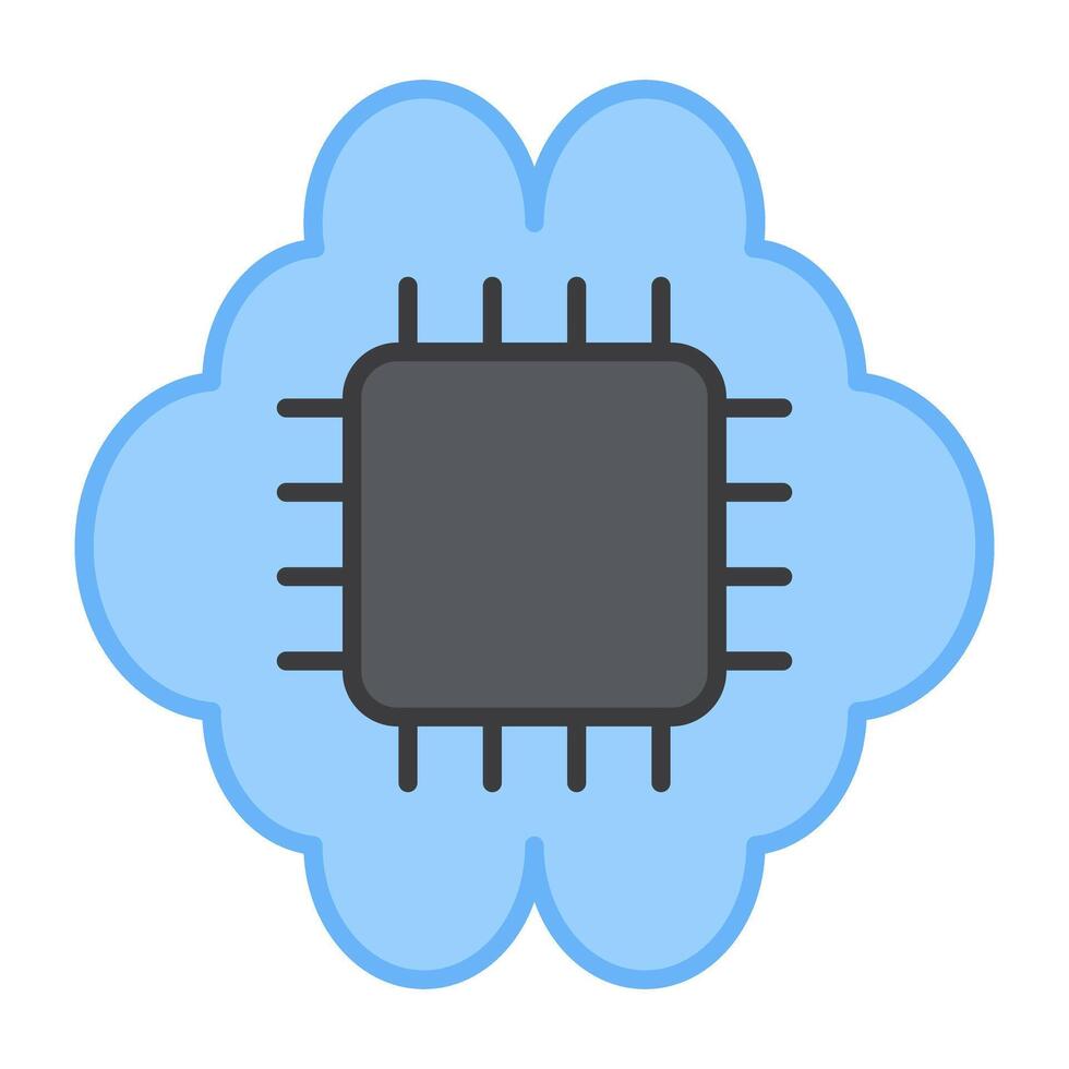 en premie design ikon av hjärna processor vektor