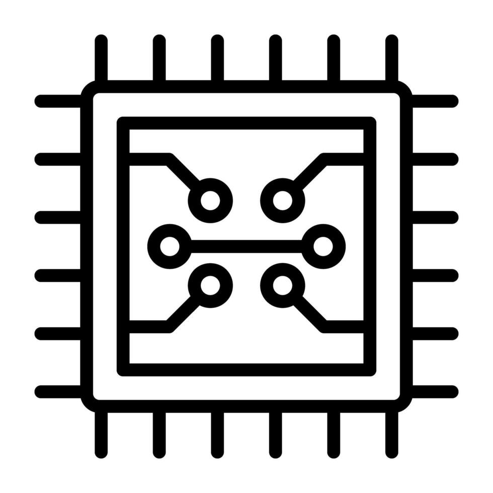 ein linear Design, Symbol von Digital Chip vektor