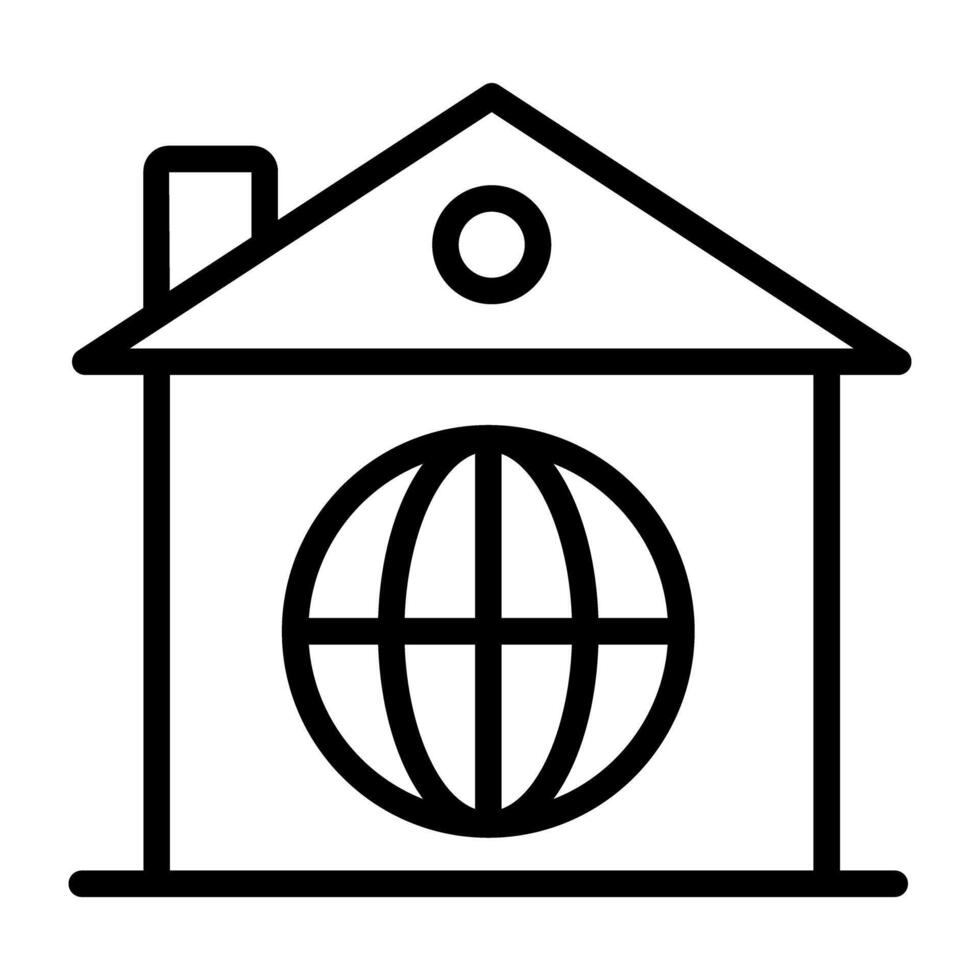 Globus Innerhalb Haus, global Zuhause Symbol vektor