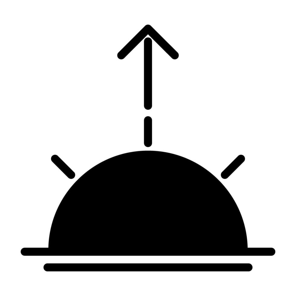 Sonne mit nach oben Pfeil, Sonnenaufgang Symbol vektor