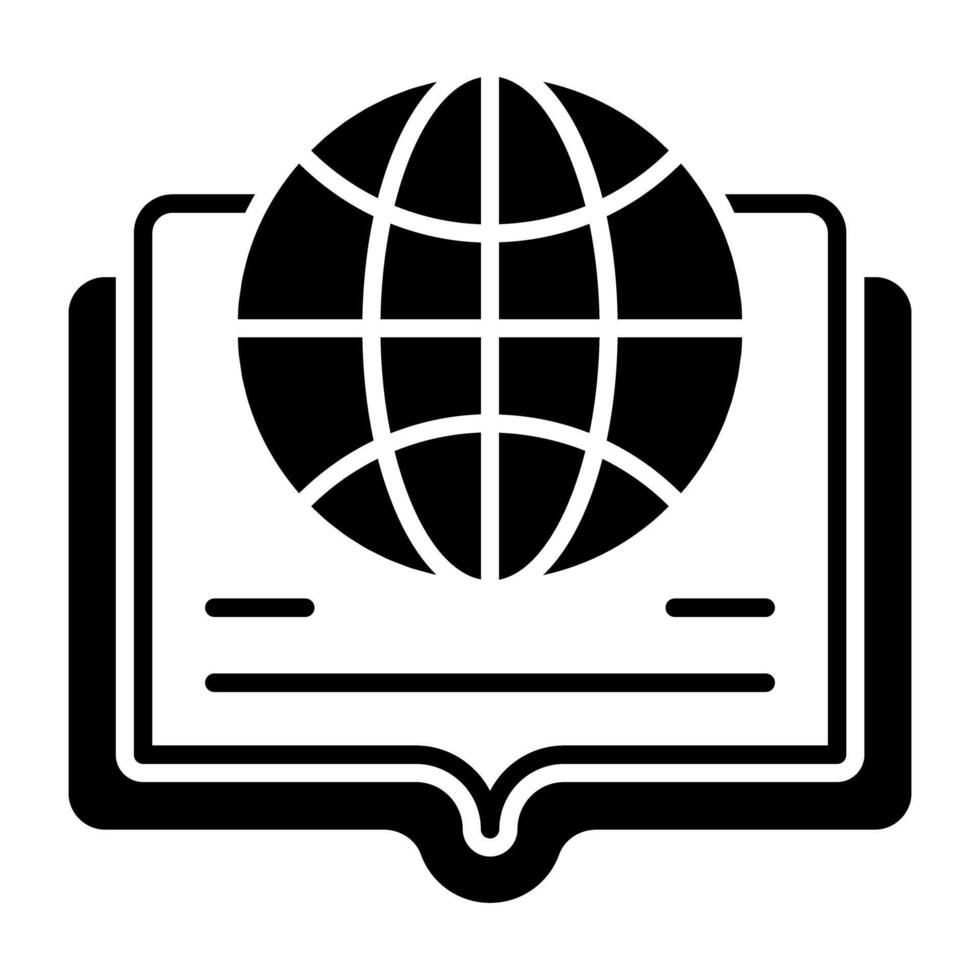 ein Glyphe Design, Symbol von global Bildung vektor