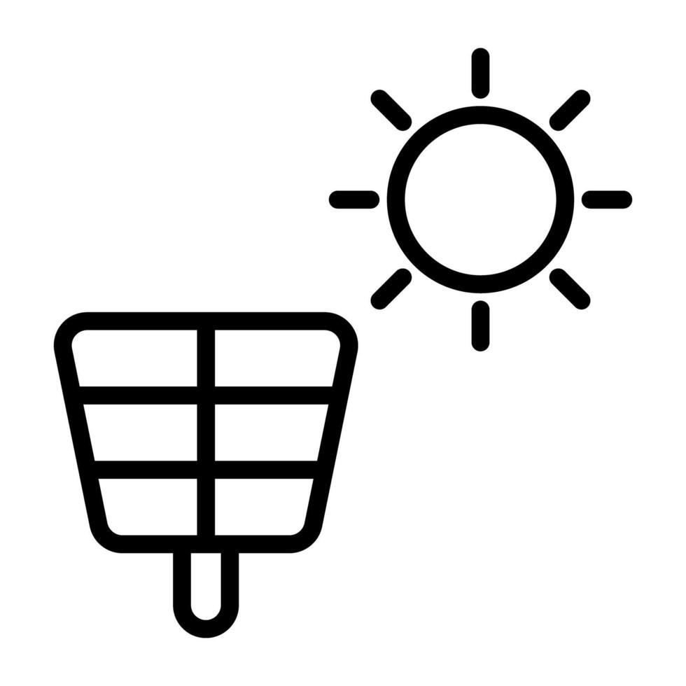 solsken med tallrik, begrepp av sol- panel ikon vektor
