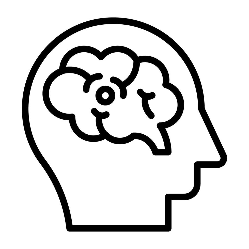 ett redigerbar design ikon av mänsklig hjärna vektor