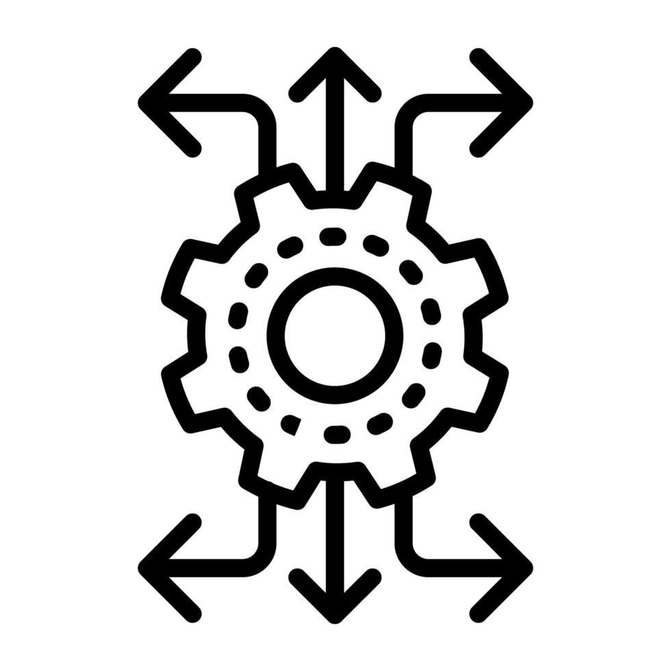 Symbol von Netzwerk Einstellung, Gliederung Design vektor