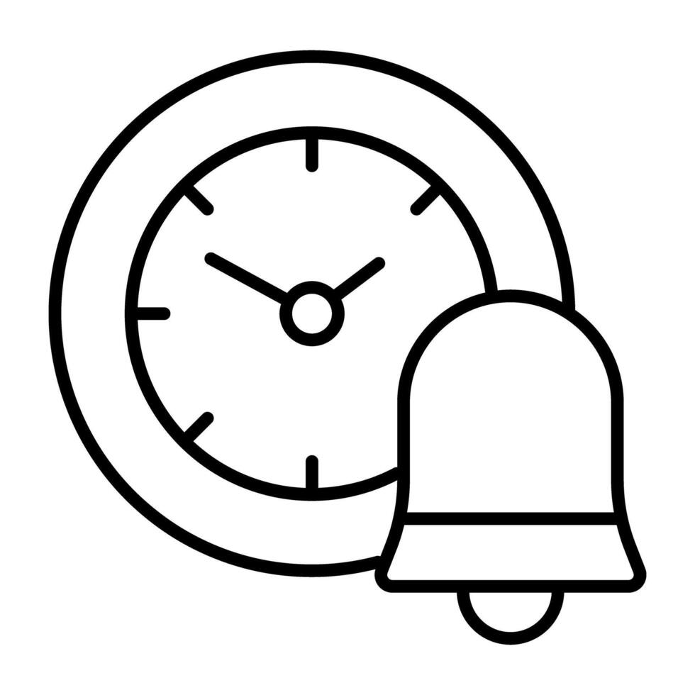 en linjär design, ikon av larm klocka vektor