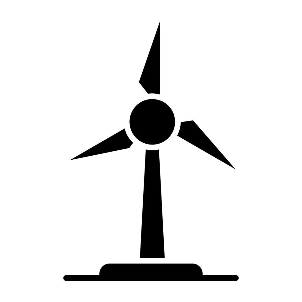 en glyf design, ikon av vind turbin vektor