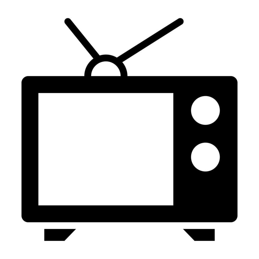 ein solide Design, Symbol von Jahrgang Fernseher vektor