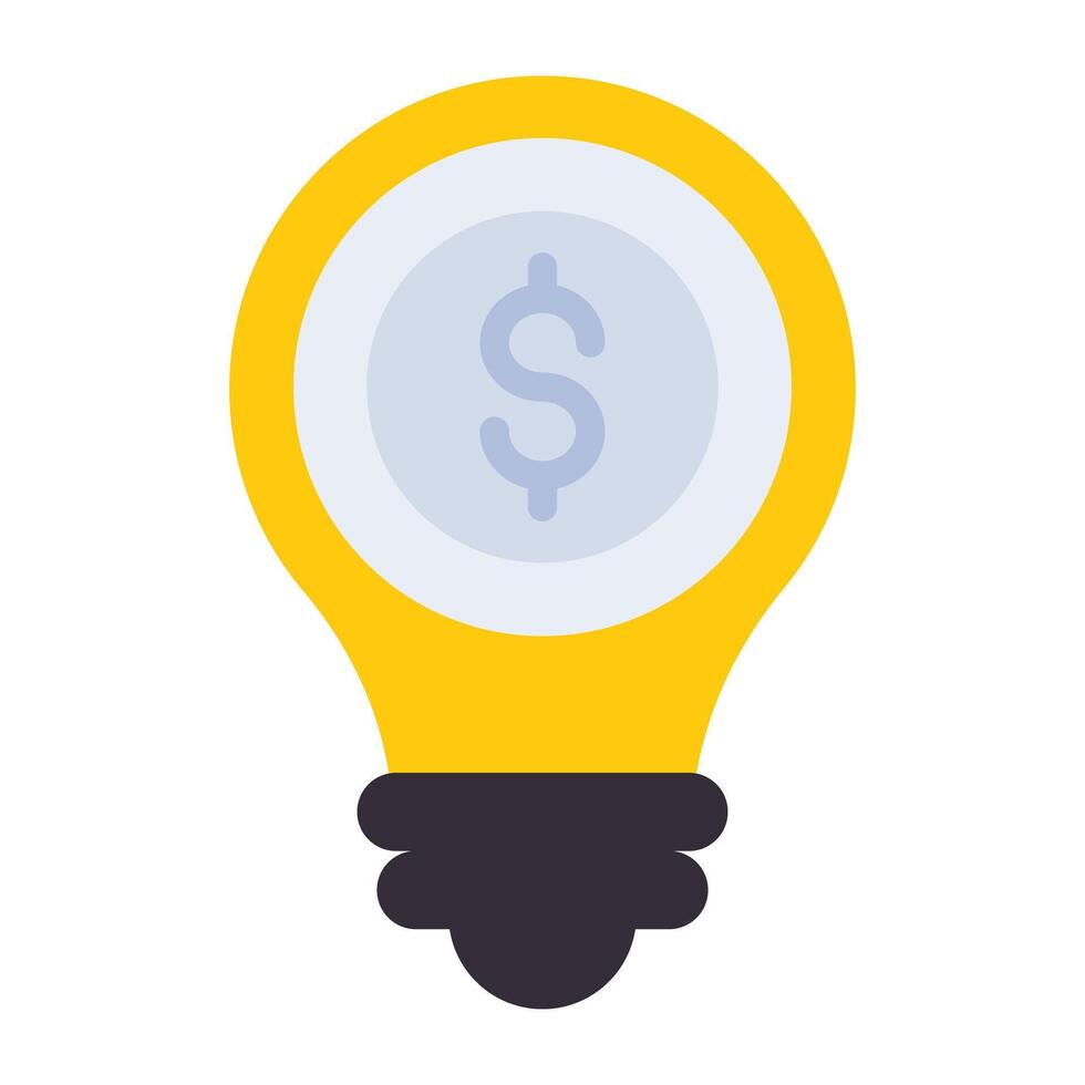 dollar inuti ljus Glödlampa, ikon av finansiell aning vektor