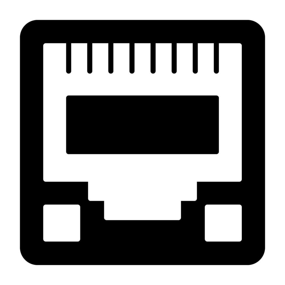 ein eben Design, Symbol von Ethernet Häfen vektor