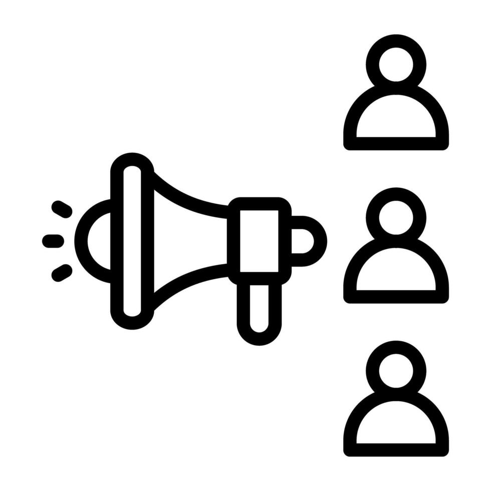 avatars med megafon, ikon av marknadsföring team vektor