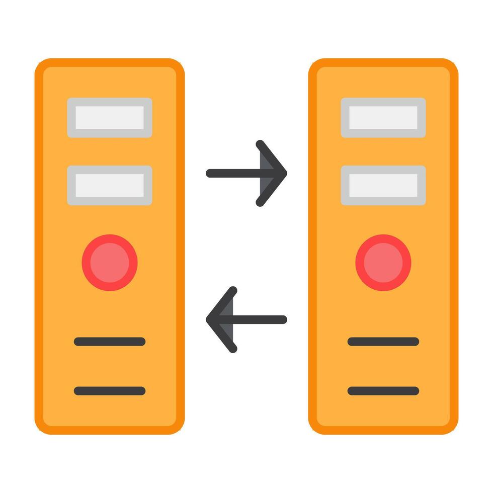 en konceptuell platt design ikon av server överföra vektor