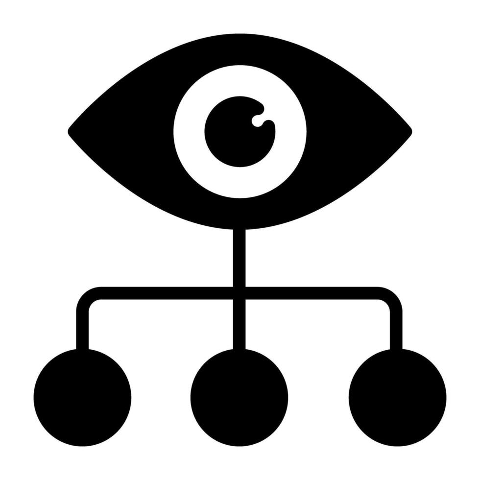 en fast design, ikon av nätverk övervakning vektor