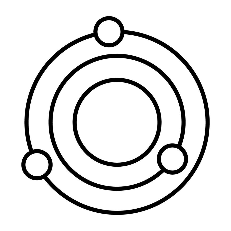 en glyf design, ikon av planet banor vektor