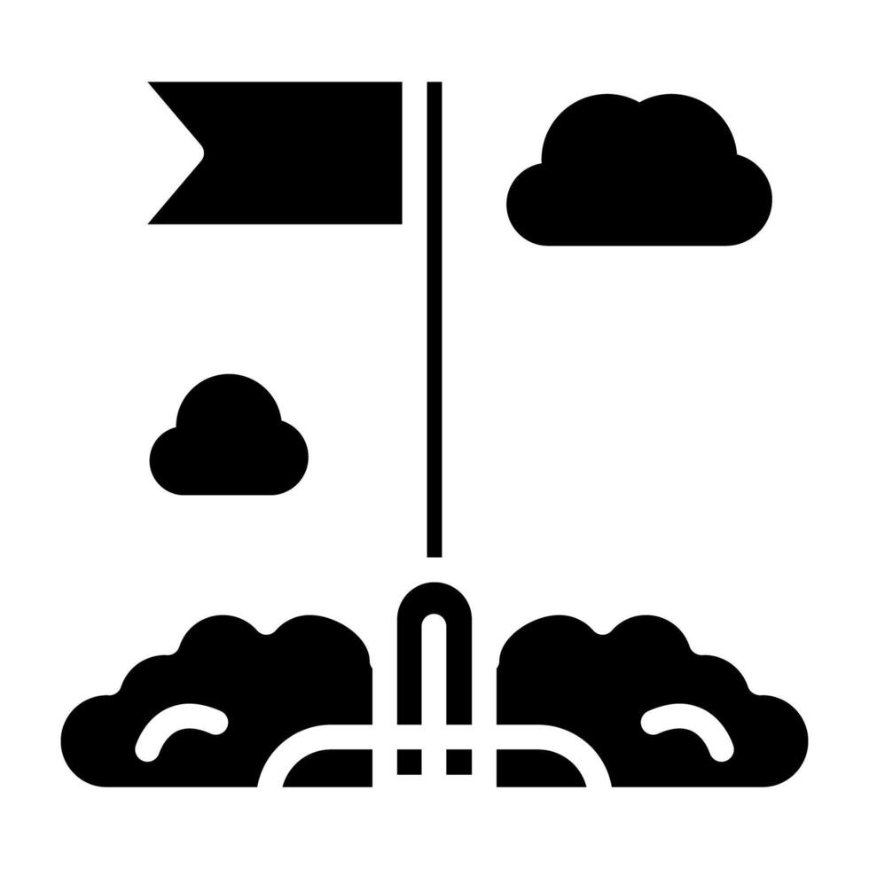 prestation flagga ikon i fylld design vektor