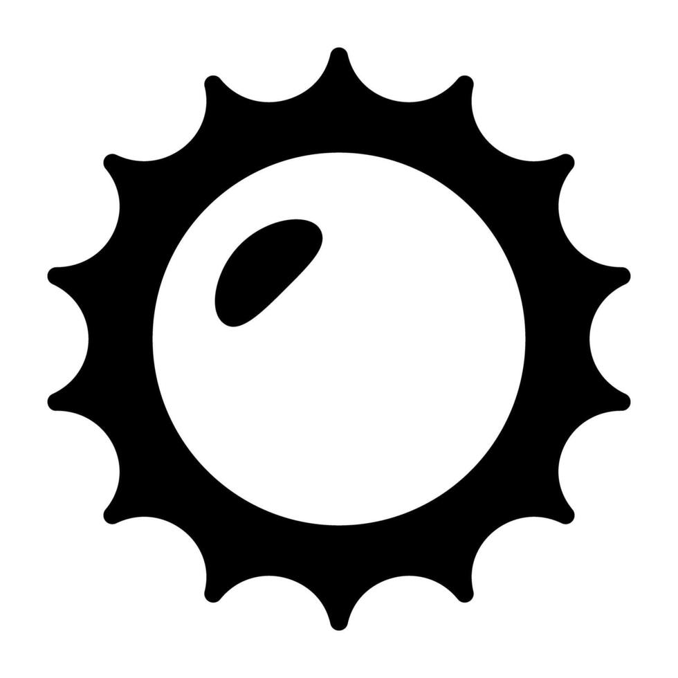 Vektor Design von Sonne Symbol im solide Stil.