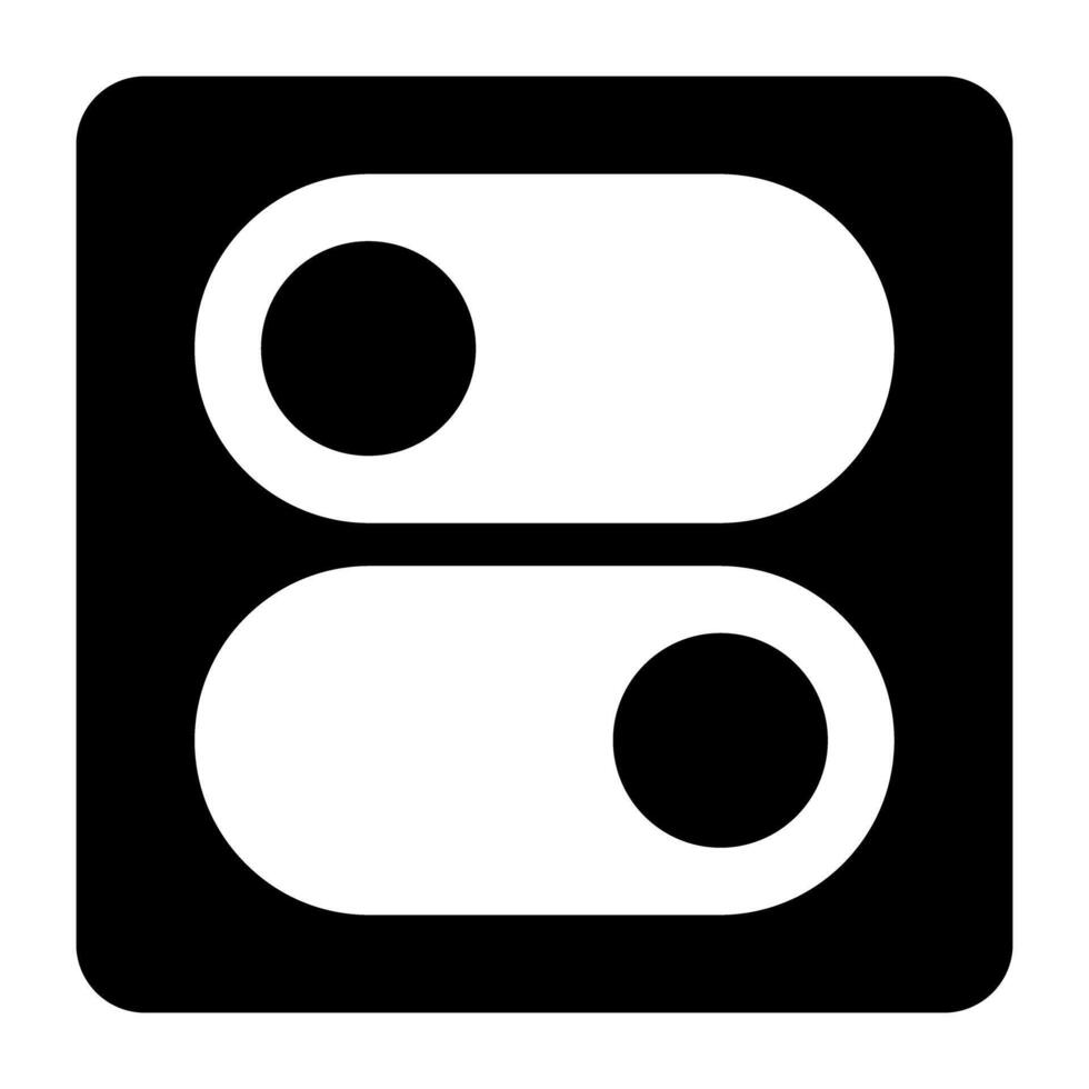 en glyf design, ikon av toggle knapp vektor