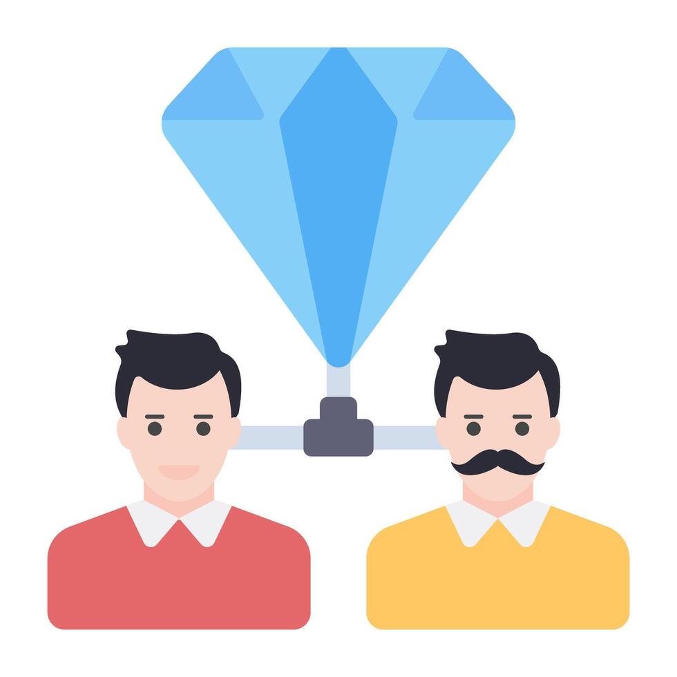 diamant med användare, ikon av dyrbar person ikon vektor