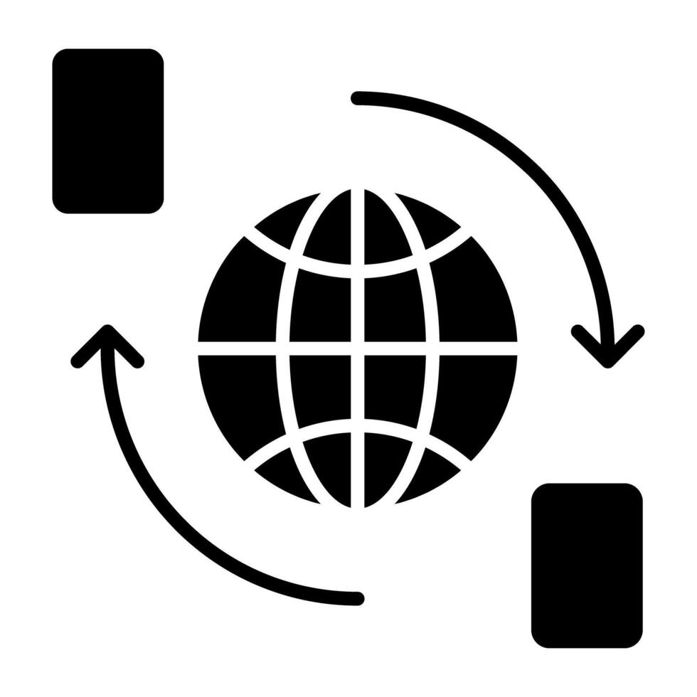 ett ikon design av global mobil överföra vektor