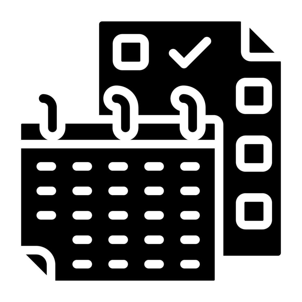 solide Design, Symbol von Geschäft Zeitplan vektor