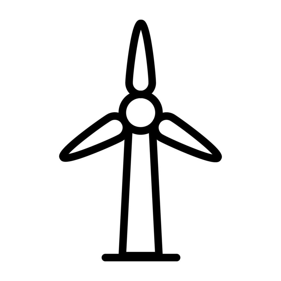 Wind Turbine Symbol im editierbar Gliederung Design vektor